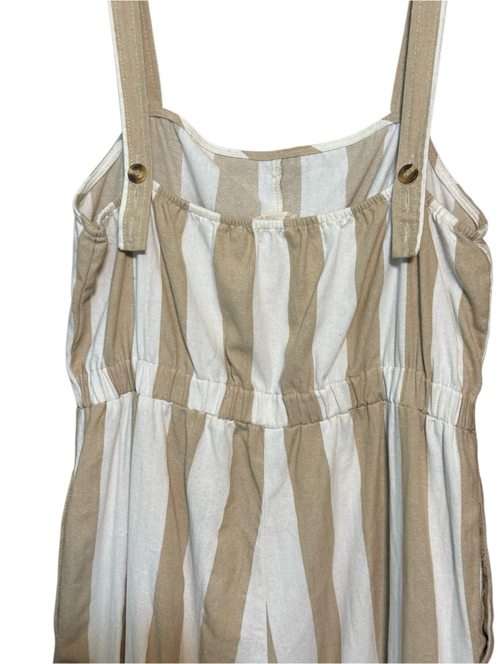 Altar’d State Stripe Wide Leg Jumpsuit Large Cotton Pockets - Picture 4 of 4